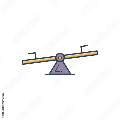 Color illustration icon for seesaw 