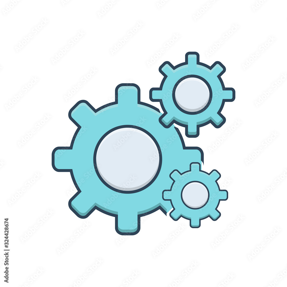 Color illustration icon for settings 