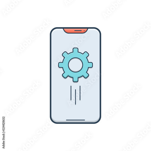 Color illustration icon for settings 