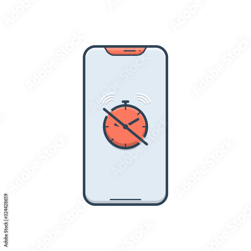 Color illustration icon for silent alarm 