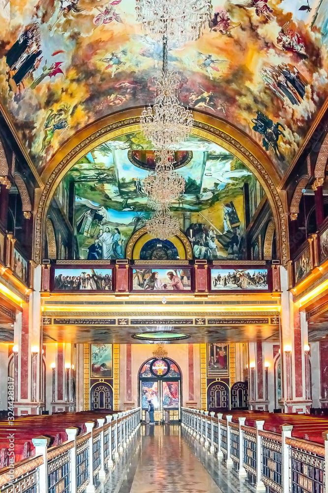 Obraz premium SHARM EL SHEIKH, EGYPT- JANUARY 21, 2019 : Christian Coptic interior Church.