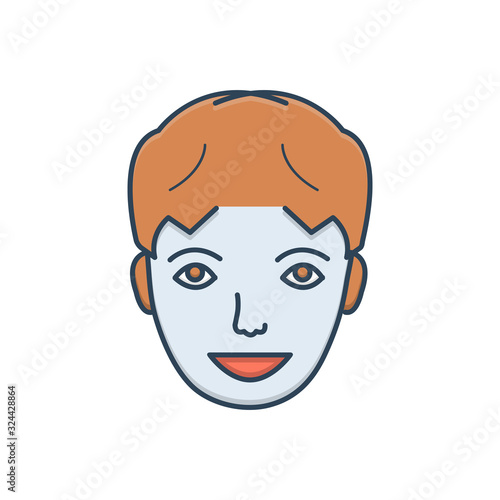 Color illustration icon for happy face