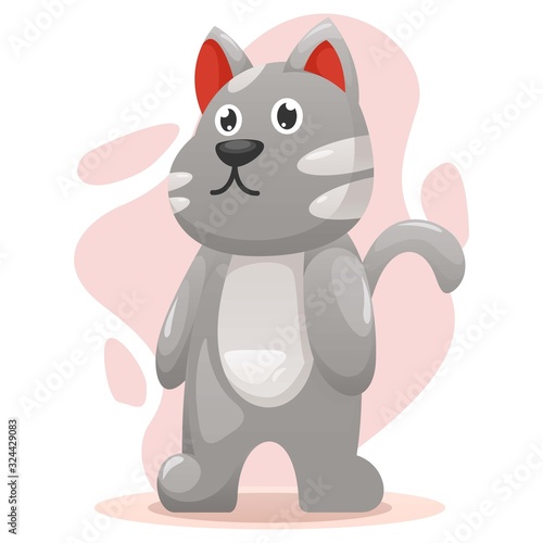 Cute cat mascot cartoon vector