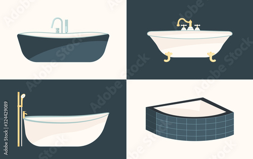 Bundle of empty bathtub