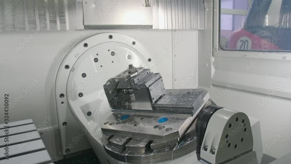 Lathe and milling CNC machine 3d multi axis full automatic at work Nr.1 . 4k 50p 10bit AppleProRes Lathe and milling CNC machine 3d multi axis full automatic at work Nr.1 . 4k 50p 10bit AppleProRes