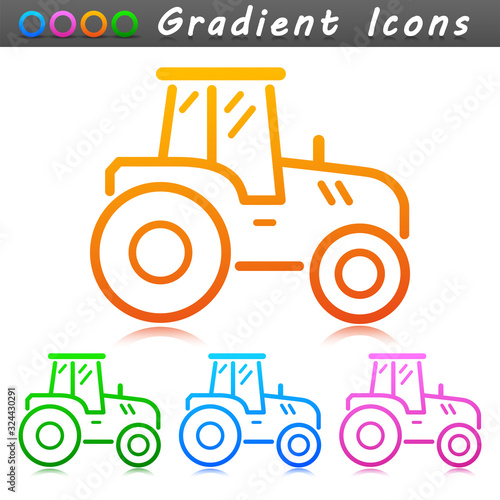 Vector agriculture tractor symbol icon