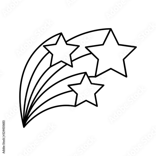 cute shooting stars magic icon vector illustration design