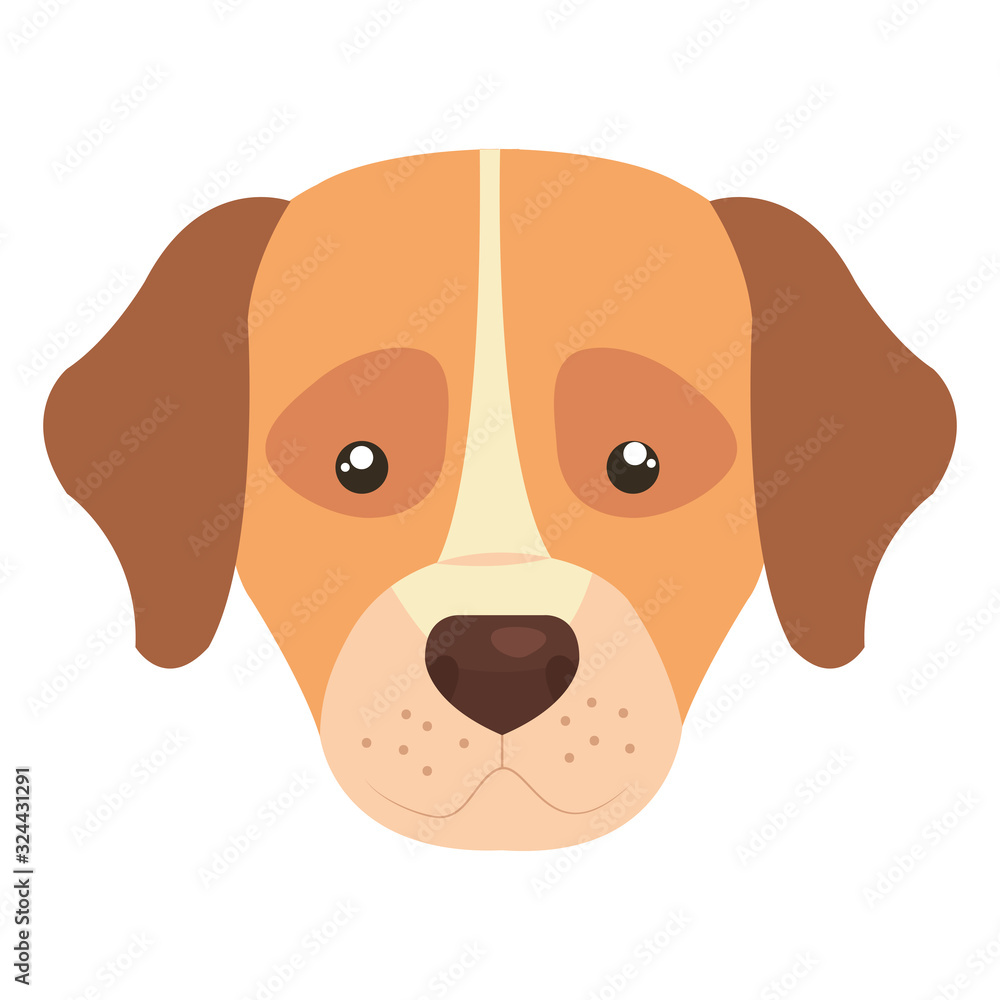 head of cute dog animal isolated icon vector illustration design