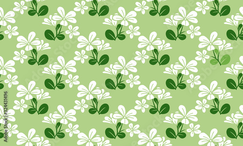 Spring floral pattern background, with modern of leaf and floral drawing.