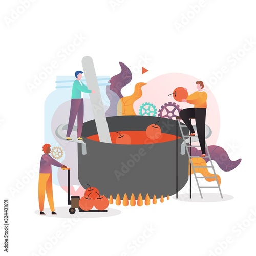Jam production vector concept for web banner, website page