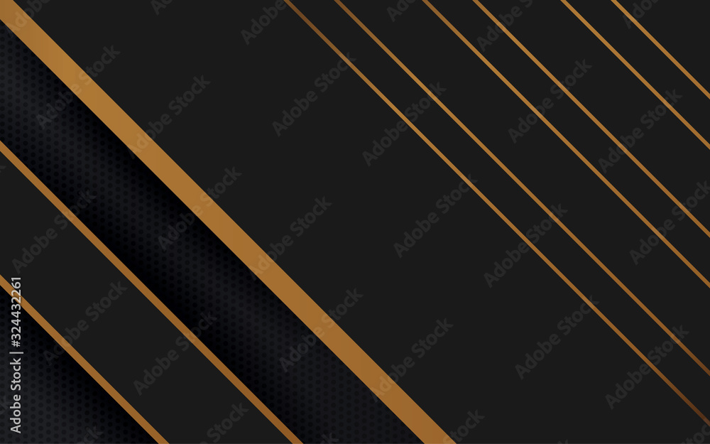 Abstract Background Black and Gold Color Modern Minimal Design