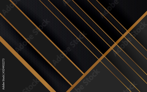 Abstract Background Black and Gold Color Modern Minimal Design