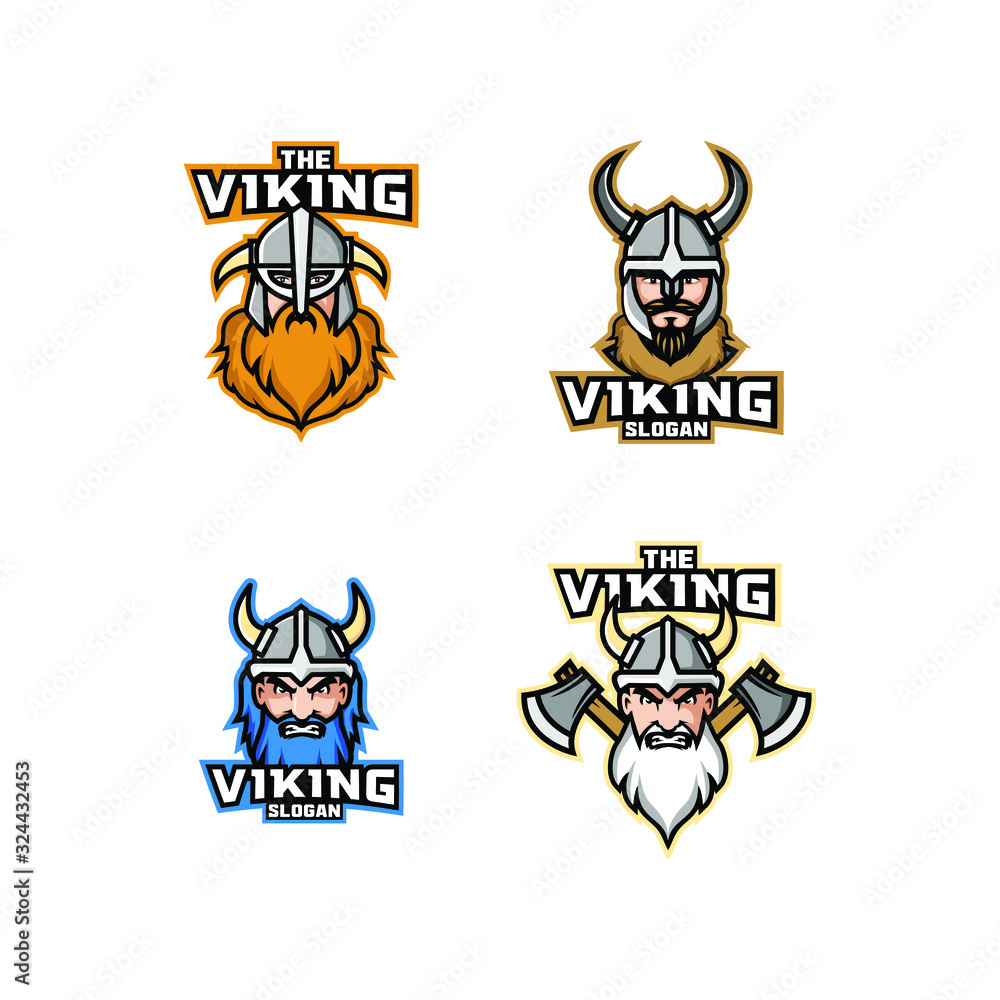 set of viking head logo icon design vector set of viking head logo icon design vector