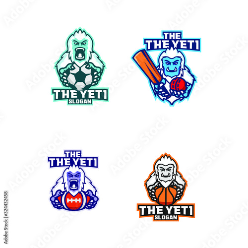 set of yeti sport logo icon design vector
