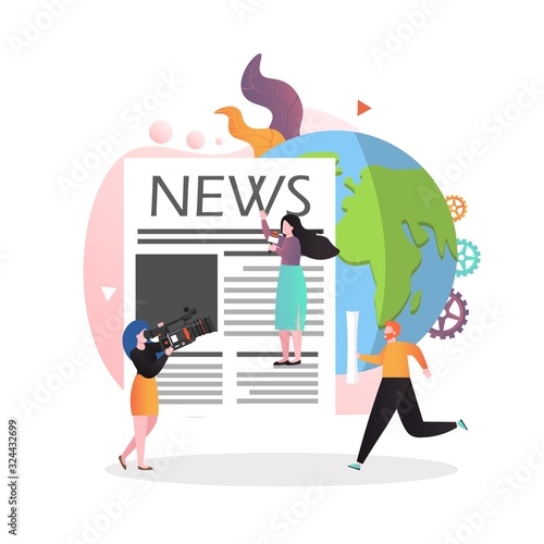 News vector concept for web banner, website page
