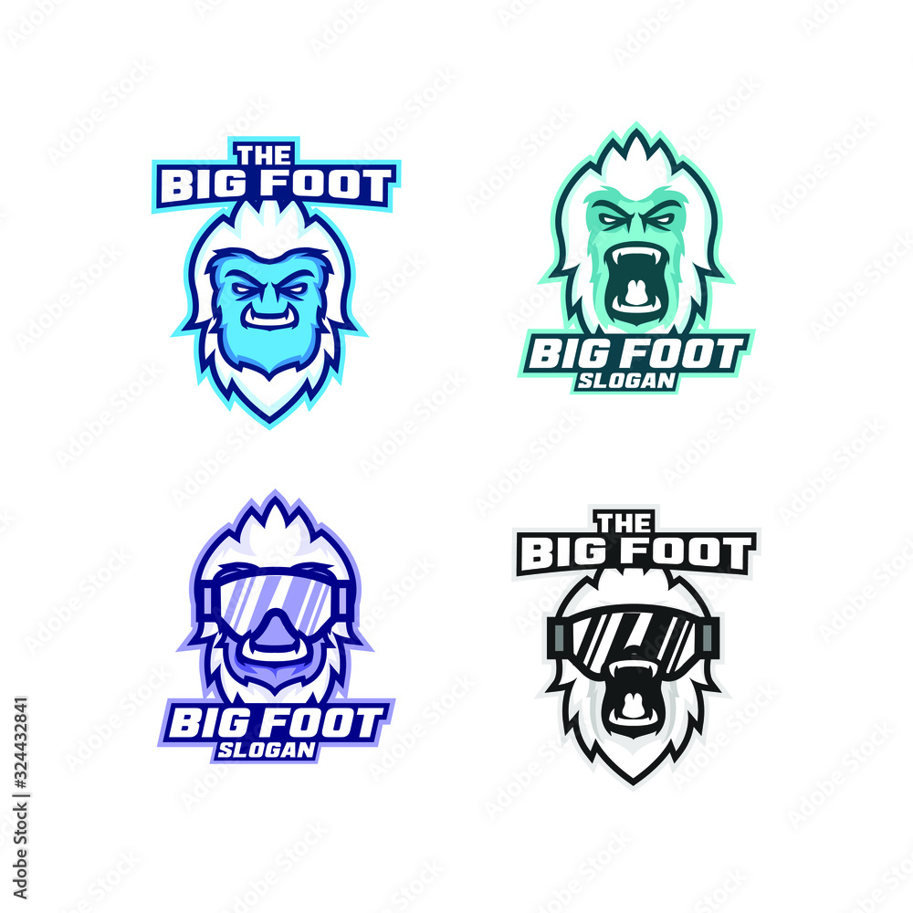 set of yeti head logo icon design vector set of yeti head logo icon design vector