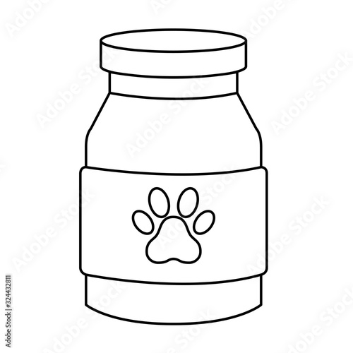 bottle dog medicine isolated icon vector illustration design