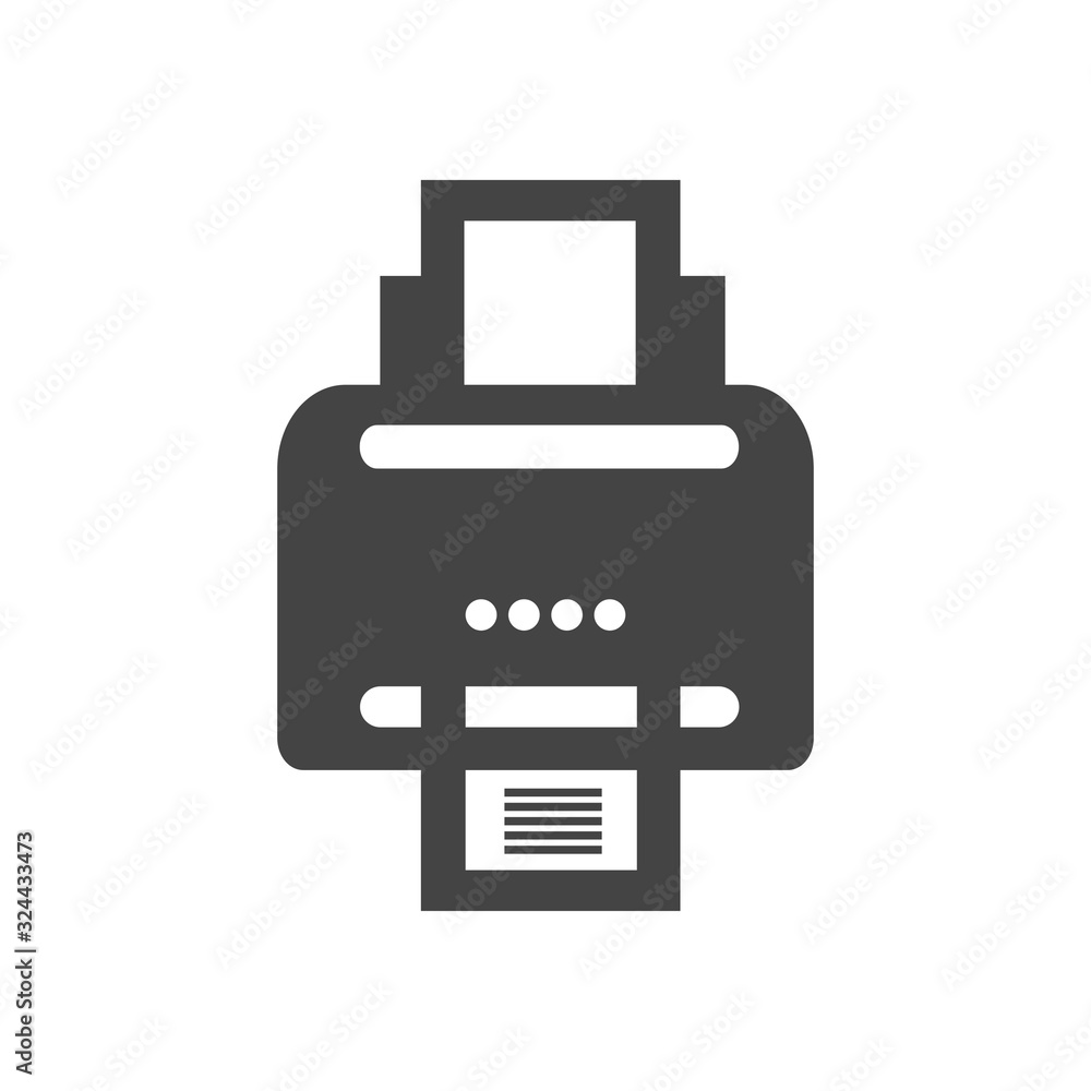 Printer with paper vector icon