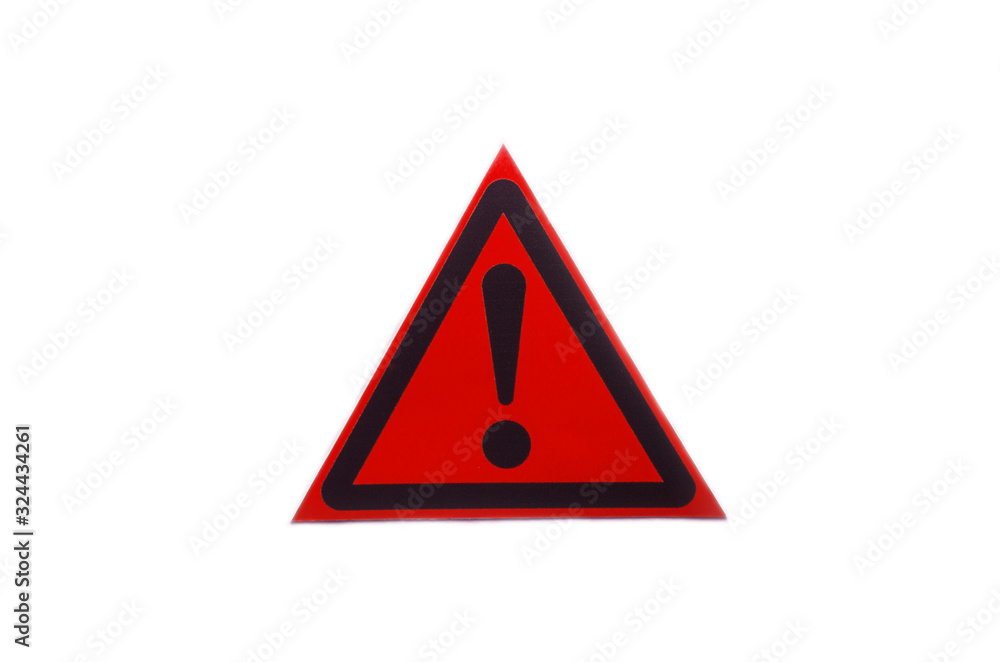 warning sign exclamation mark in the red triangle isolate warning sign exclamation mark in the red triangle isolate