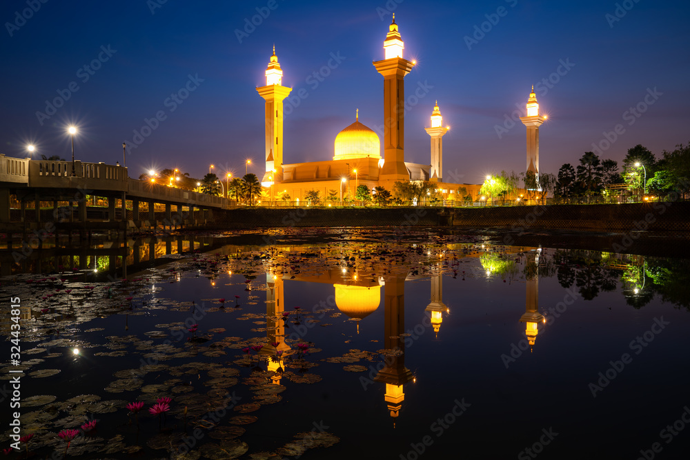 Morning sunrise sky of Masjid Bukit Jelutong in Shah Alam near Kuala ...