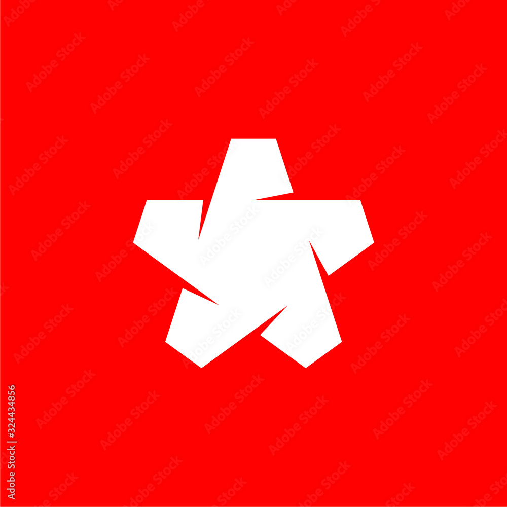 Star shape logo template with simple cut illustration in flat design monogram symbol Star shape logo template with simple cut illustration in flat design monogram symbol