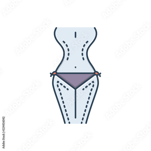 Color illustration icon for plastic surgery