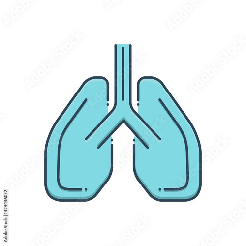 Color illustration icon for pulmonology 