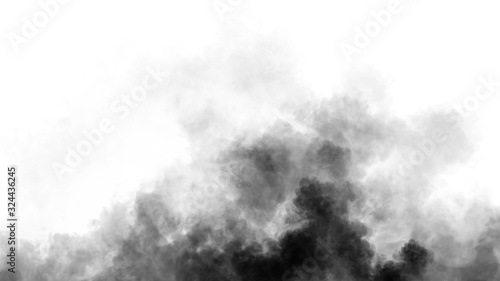 Fog and mist effect on black background. Smoke texture overlays. Design element.