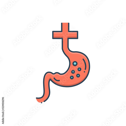 Color illustration icon for gastroenterology 