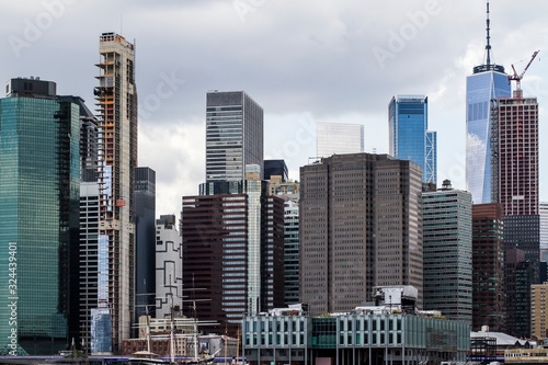 Beautiful view of New York city skyline at daytime  USA