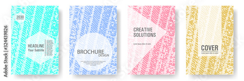 Cover page design templates set.