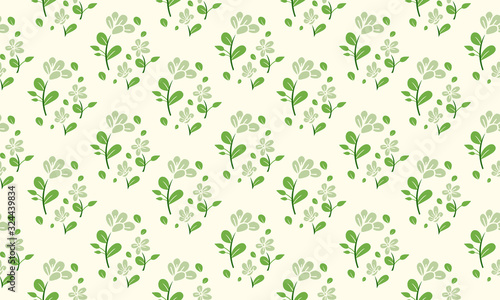 Cute of leaf and floral concept  for spring floral pattern background design.