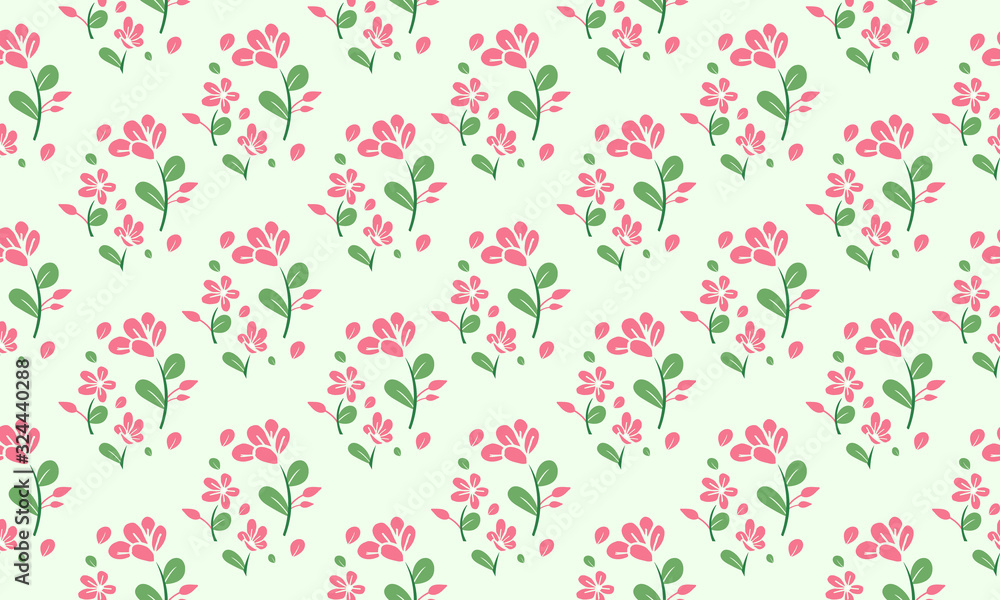 Cute of leaf and floral concept, for spring floral pattern background design.