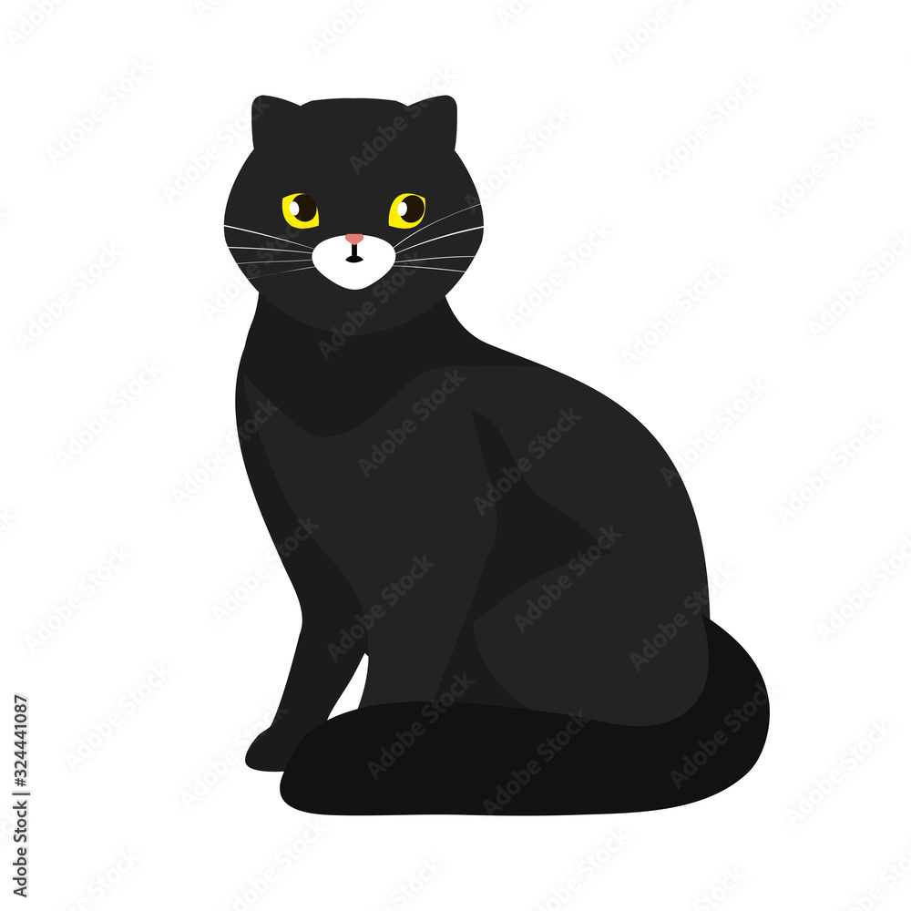 cute cat black isolated icon vector illustration design cute cat black isolated icon vector illustration design