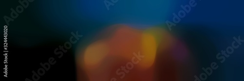 blurred bokeh horizontal background bokeh graphic with chocolate, midnight blue and black colors and space for text