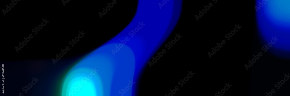 unfocused smooth horizontal background with medium blue, black and dark turquoise colors. can be used as background for cards or texture