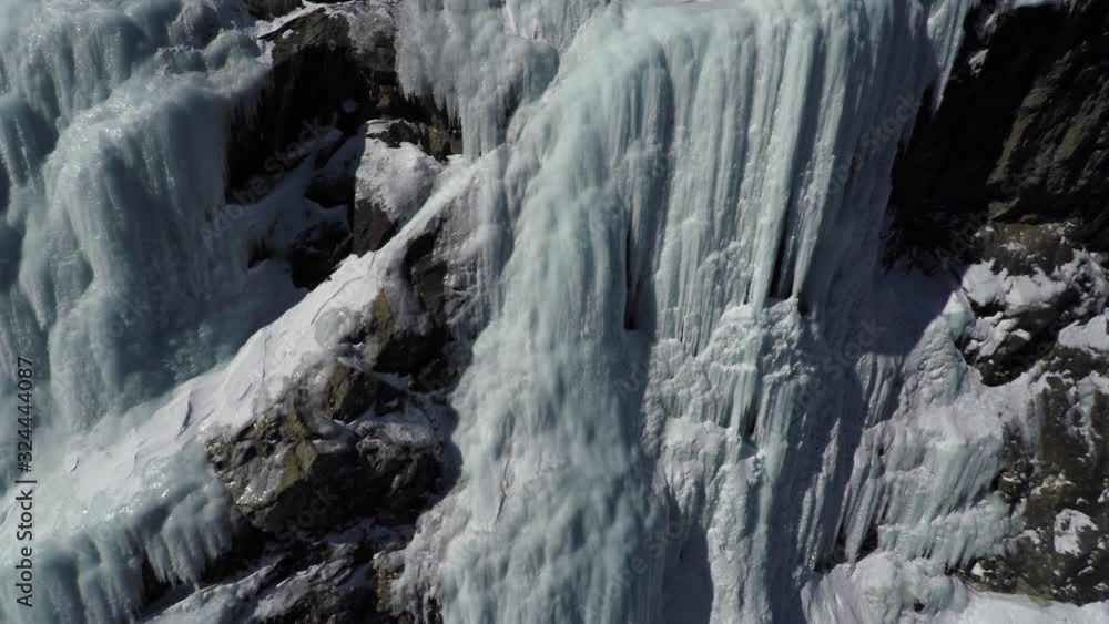 Caucasus, Ossetia. Midarabin Gorge. Frozen waterfalls. Caucasus, Ossetia. Midarabin Gorge. Frozen waterfalls.