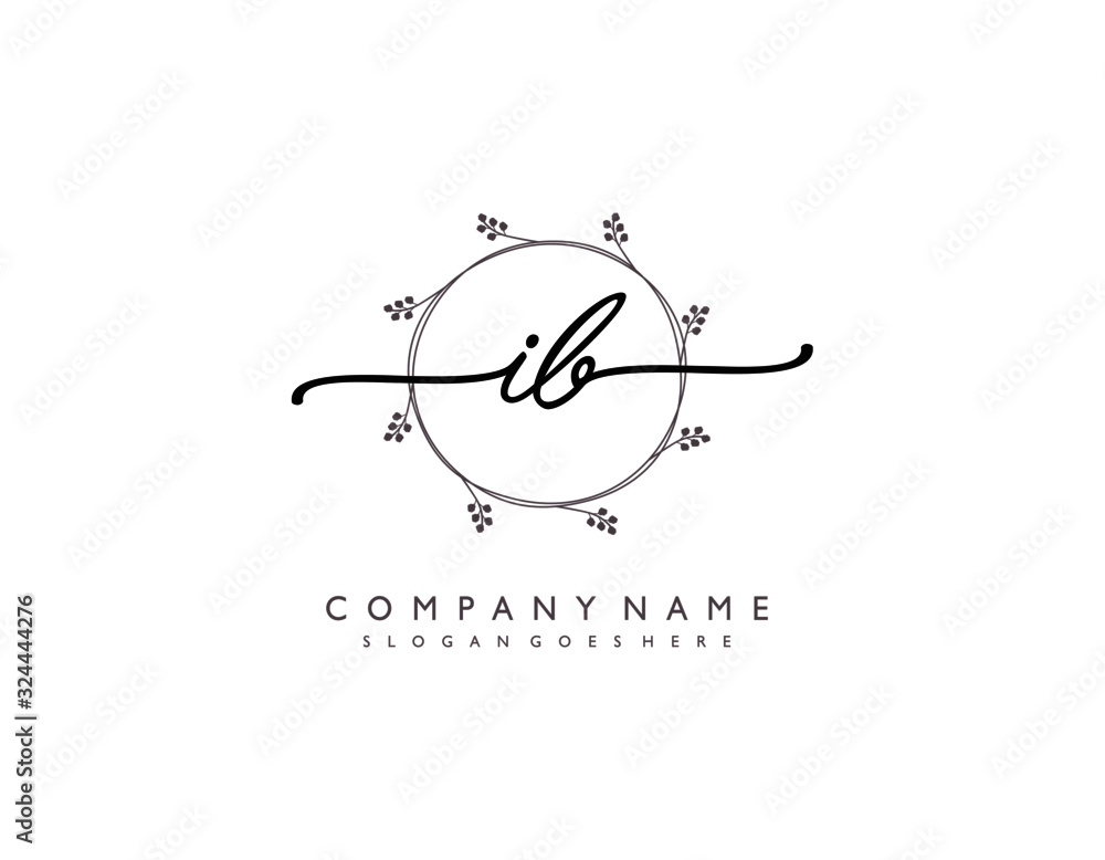 letter IIB BI minimalist feminine handwriting logo. vector design of ...