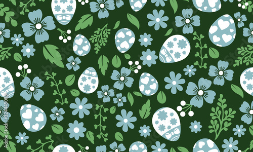 Antique Easter egg pattern background design, with leaf and floral design.