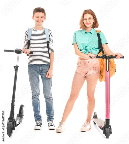 Active teenagers with kick ...