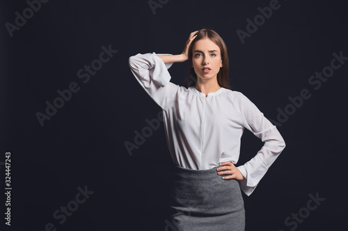 Thoughtful businesswoman on...