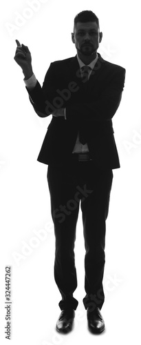 Silhouette of businessman p...