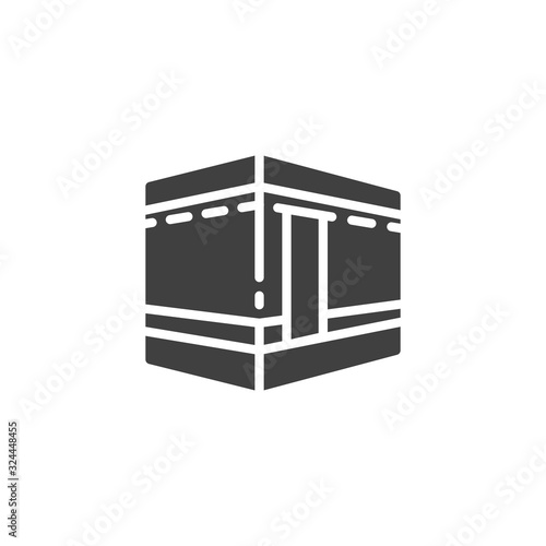 Holy Kaaba vector icon. filled flat sign for mobile concept and web design. Hajj Mabrour glyph icon. Ramadan Kareem symbol, logo illustration. Vector graphics