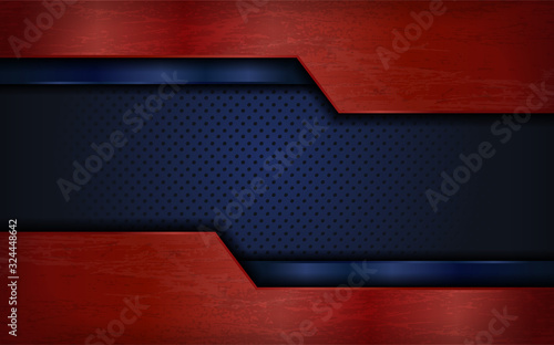 Vintage metal red and blue abstract geometry vector background images