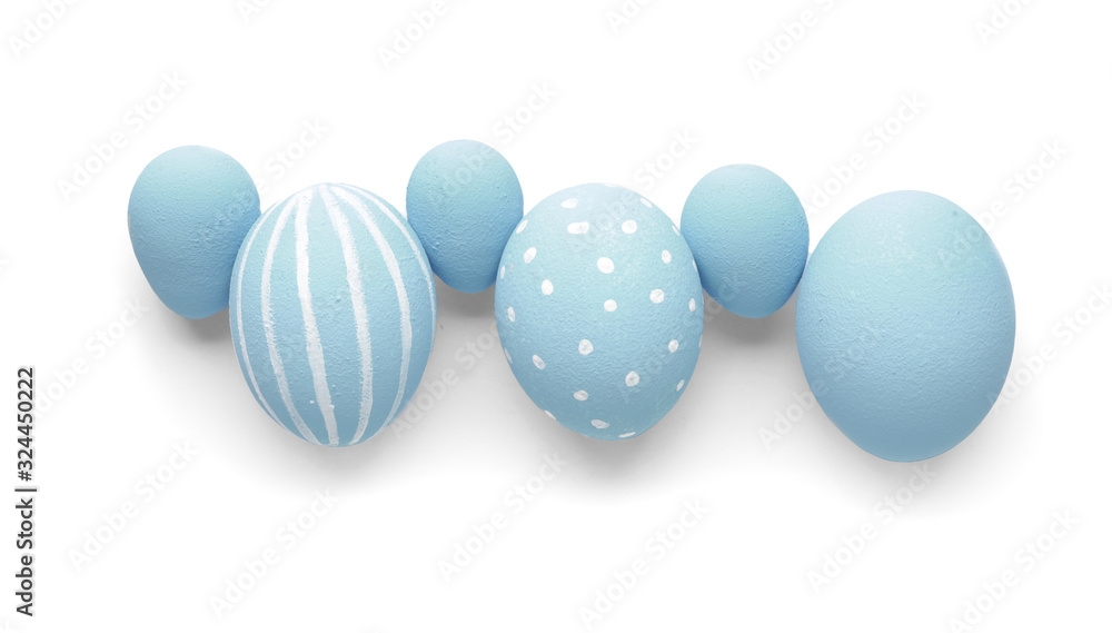 Beautiful Easter eggs on white background Beautiful Easter eggs on white background