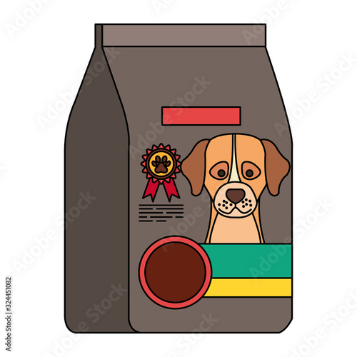 food for dog in bag isolated icon vector illustration design
