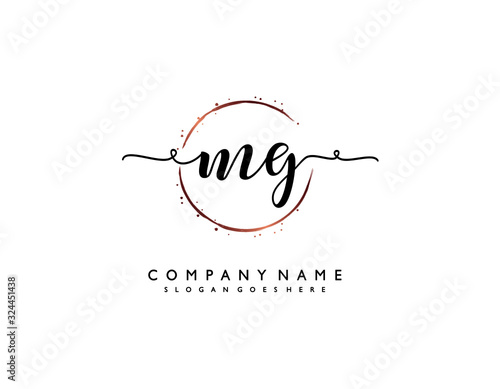 letter MG GM minimalist feminine handwriting logo. vector design of wedding invitation badges, fashion, beauty,