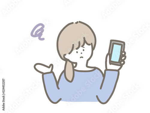 A woman holding a smartphone.