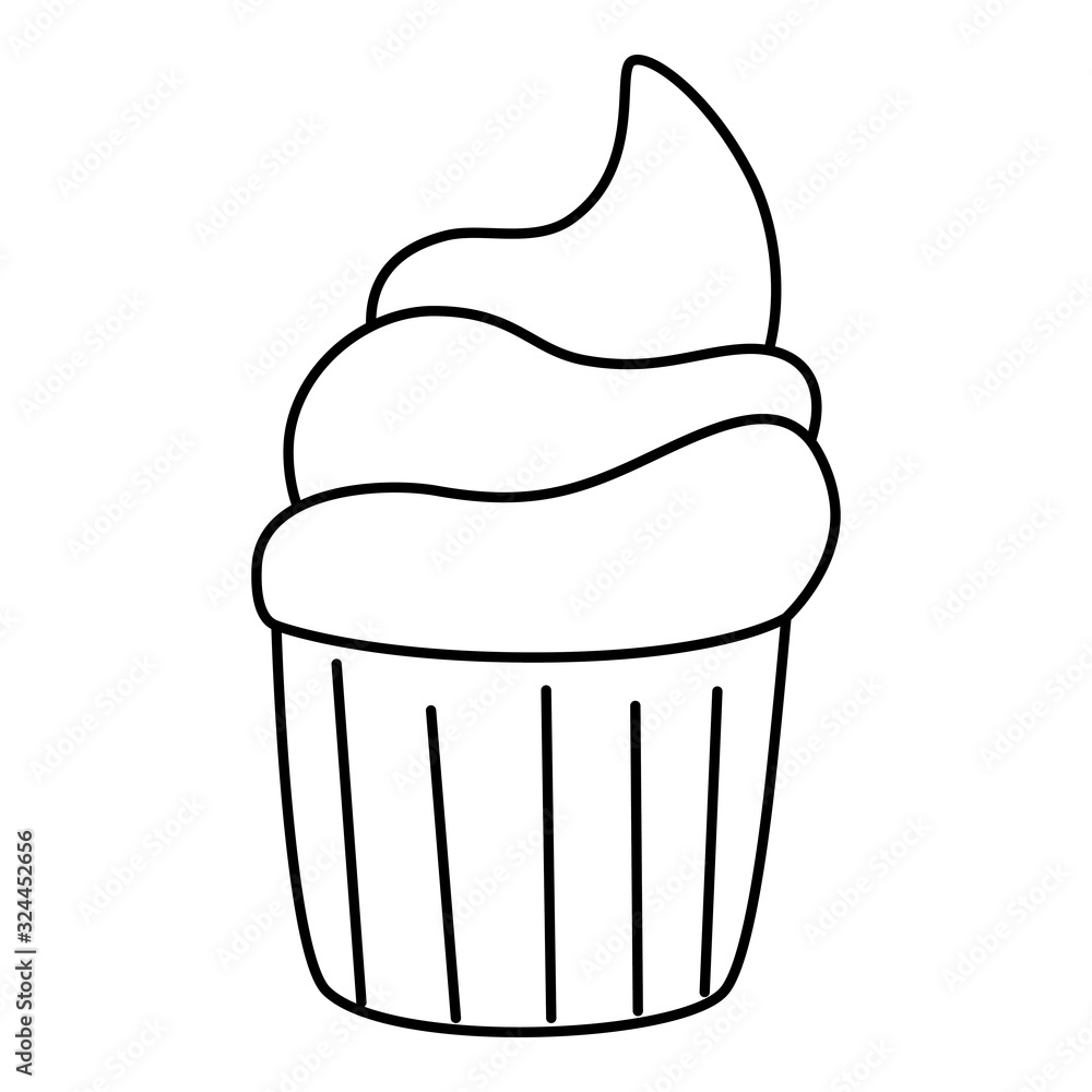cute and delicious cupcake line style icon vector illustration design cute and delicious cupcake line style icon vector illustration design