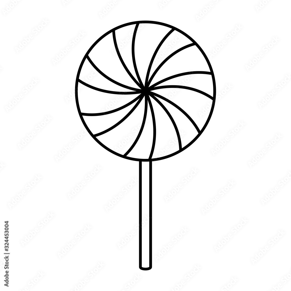 delicious lollipop caramel line style icon vector illustration design delicious lollipop caramel line style icon vector illustration design